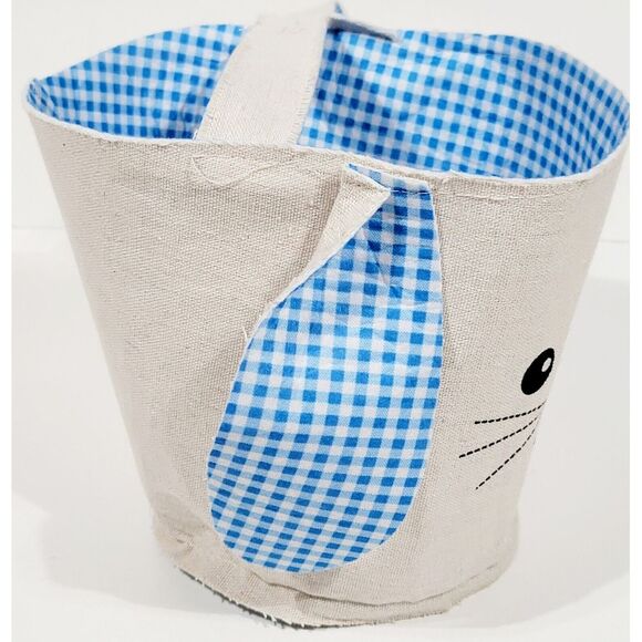 Easter Basket with Bunny Ears and Handle for Toddler Boys or Girls (Blue) - Picture 3 of 8